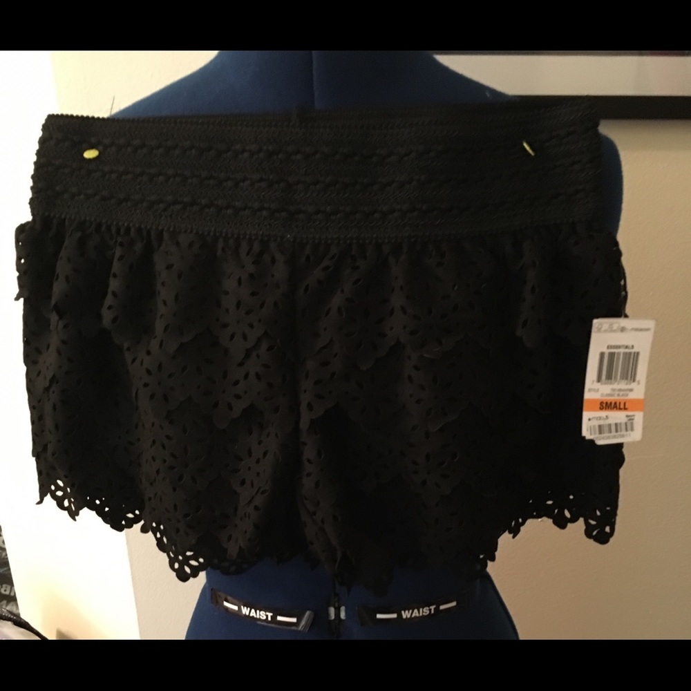 Black lace shorts
